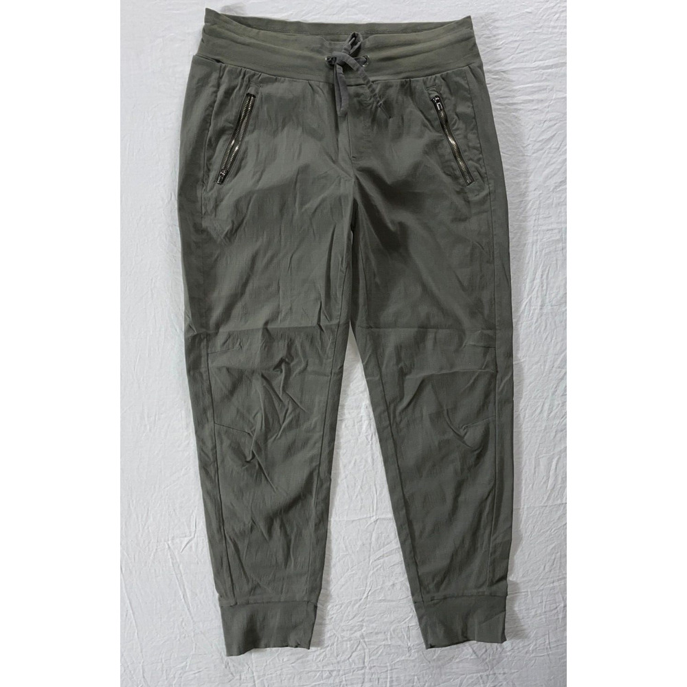 Athleta Pull On Flex Waist Jogger Pants w/ Zip Pockets. Olive, Size 8. EUC!!